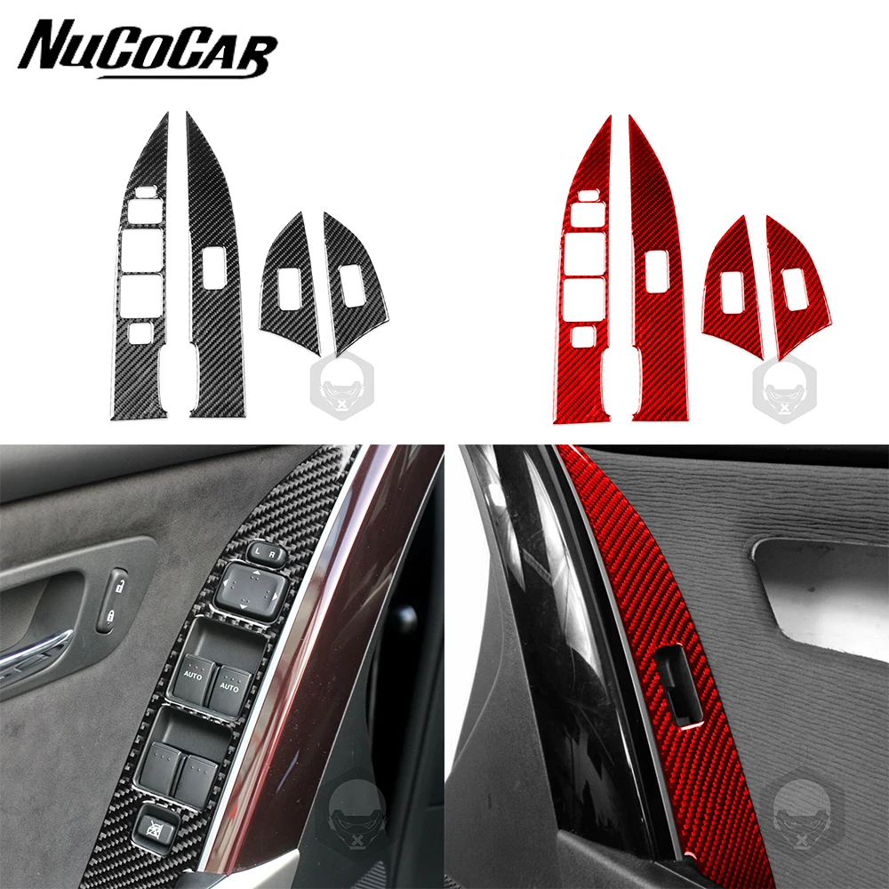 

For Mazda CX9 CX-9 2010-2015 Carbon Fiber Window Lift Control Panel Trim Cover Car Interior Accessories Decorative Stickers