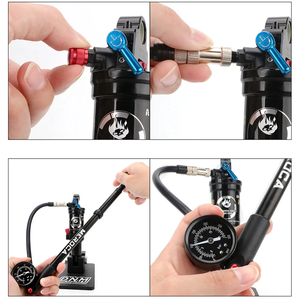 Bicycle High Pressure Pump Mountain Road Bike Front Fork/rear Shock/tire Pump 300PSI 27.2-30cm Cycling Repair Tools Accessories