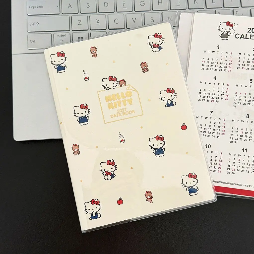 2027 New Sanrio Hello Kitty Monthly Planner Japanese Style Cartoon Student Schedule Notebook Cute Kawaii Lovely Send to Friends