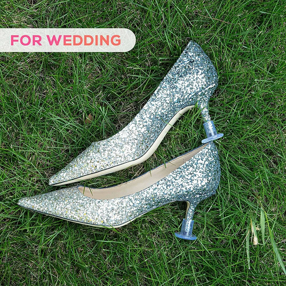 18 paires/lot protecteur de talon haut pour herbe femmes chaussure talon économiseurs couvre anti-dérapant talon bouchons pour mariée en plein air fête de mariage