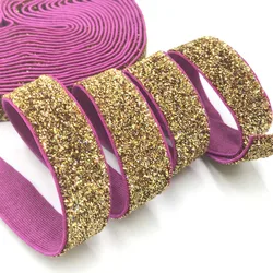 5Yard 30 Color Colorful Glitter Fold Over Elastic FOE For DIY Apparel Wedding Party Gift Strap Sewing Accessories