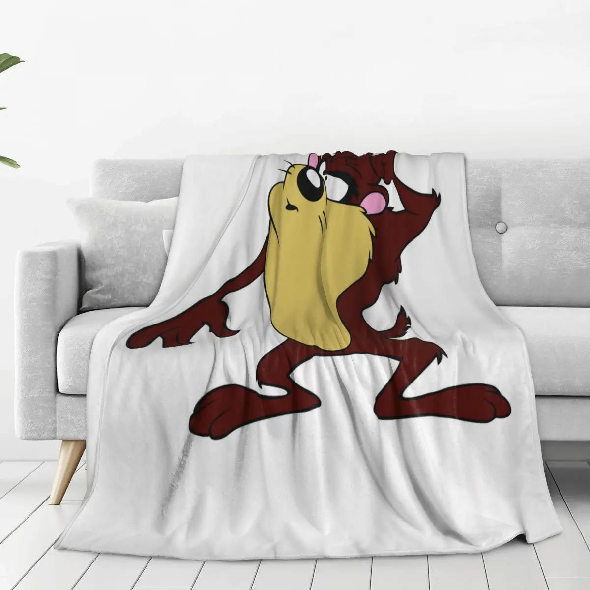 Cartoon Tasmanian Devil Comic Blankets Flannel Super Soft Sofa Throw Blankets For Couch Bedding Office Throws Bedspread Quilt