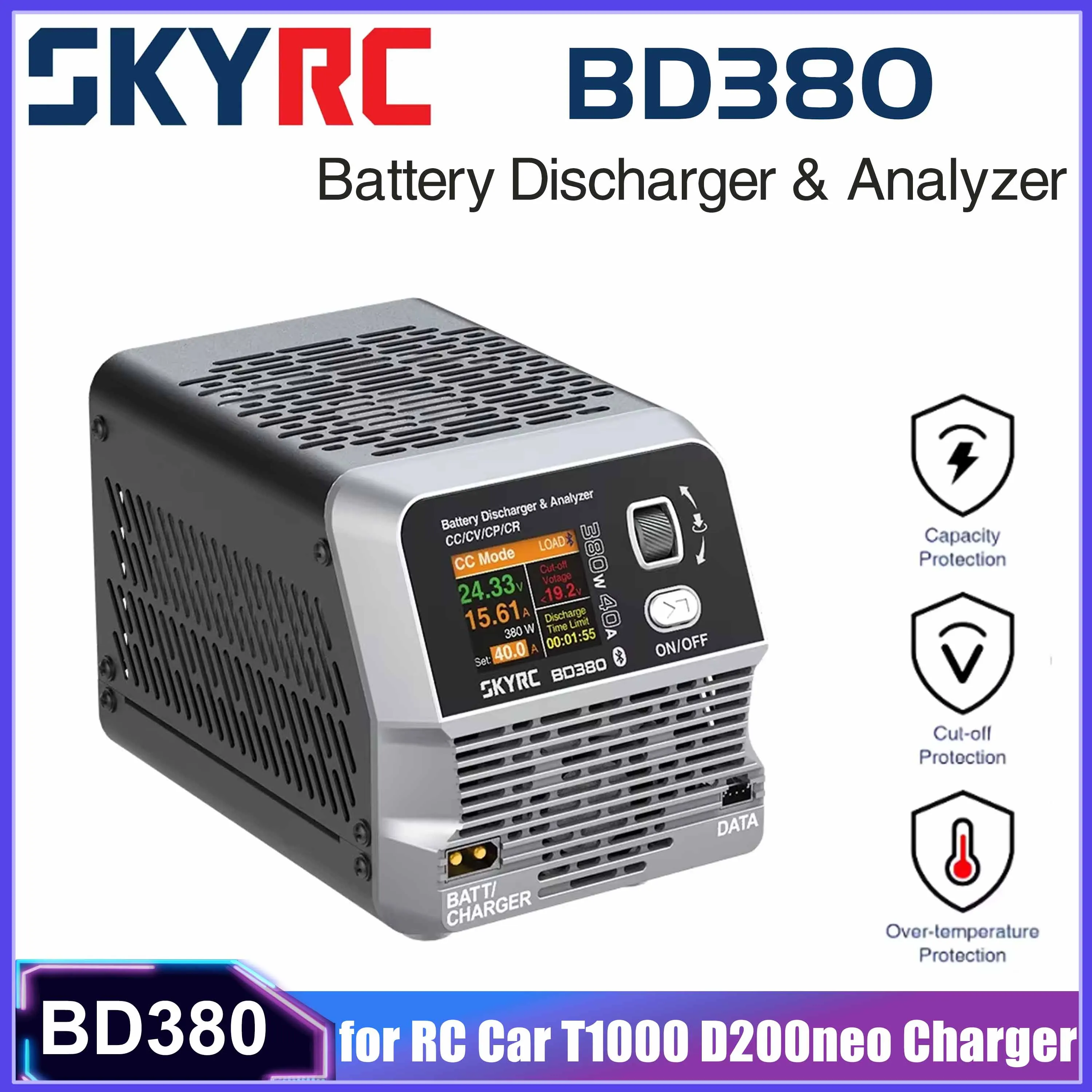 SKYRC BD380 Battery Discharger Analyzer Checker 380W Four Modes Discharger CC/CP/CR/CV Battery Burst Power Boosted for RC Models
