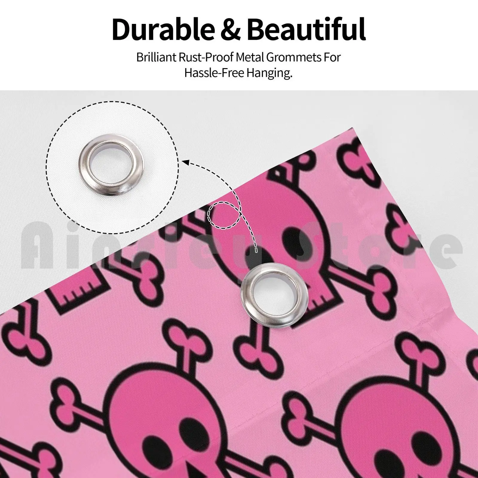 Pink Skull And Crossbones Emo Girl Flag Car Flag Printing Custom Pink Punk Rock Emo Skull Skulls Pattern Cute