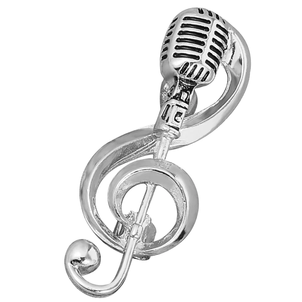 

Microphone Music Brooch Jewelry Man Enamel Pins Note Lapel Alloy Gifts for Women Birthday Unique