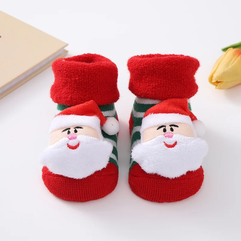 Winter Warm Baby Socks Cute Cartoon Newborn Sock for Girl Boy Warm Cotton  Medium Tube Floor Sock Non-skid Toddler Socks 0-12M