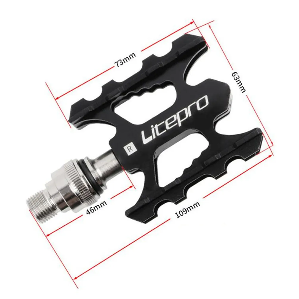 Litepro Quick Release Folding Bike Pedal Ultra-light Aluminum Alloy MTB Road Bike Non-slip For Brompton Fnhon Bicycle Pedal