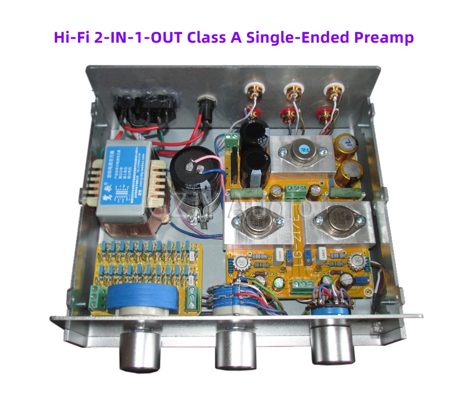 Excellent Hi-Fi 2-IN-1-OUT Class A Single-Ended Preamp,Precise 12 Level Equal Loudness Volume Control Dual Channel