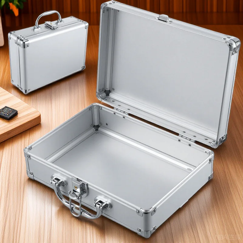 Aluminum Alloy Tool Case Hard Carrying Briefcase Portable Storage Box Makeup Camera Accessories Metal Case Briefcases for Men