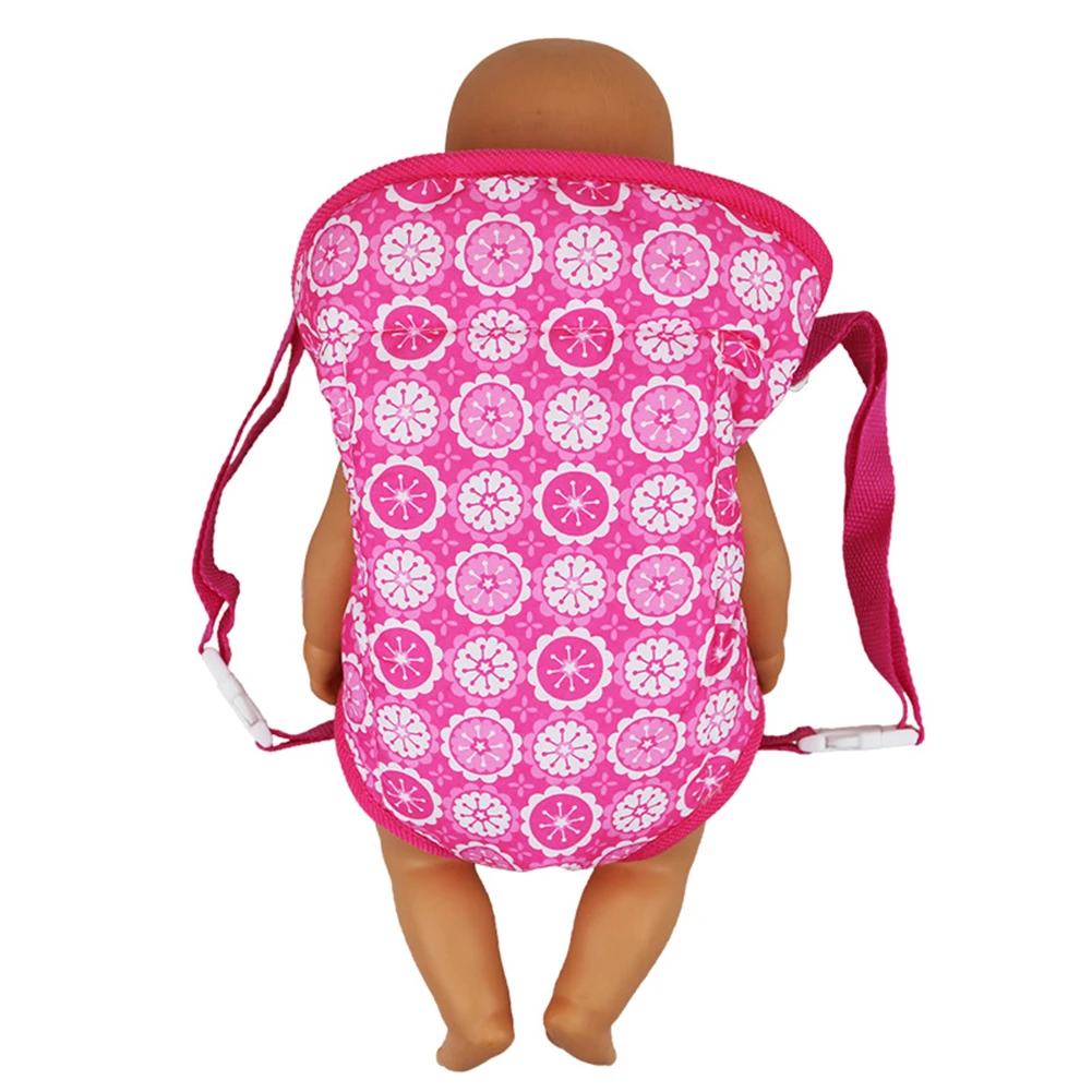 Newborn Doll Carrier Fit Outdoor Backpack with 43cm Baby Reborn Toy 18 inch American Dolls Portable Bag Accessories