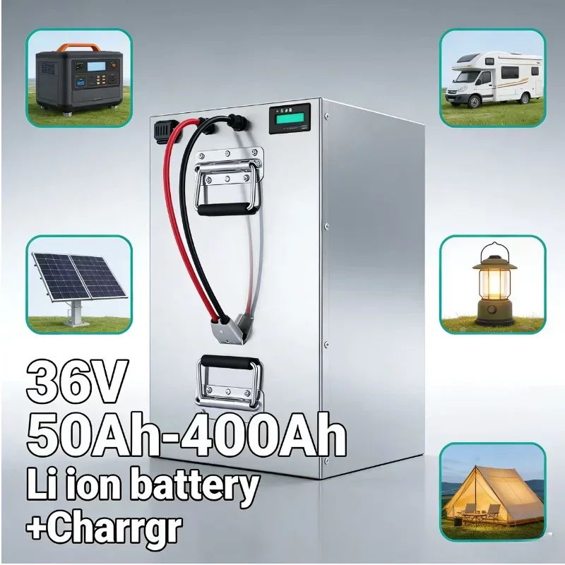 36V Lithium Ion Battery | 50Ah 100Ah 200Ah 300Ah Multiple Capacities, Built-in Smart BMS, Perfect for AGV, Golf Carts, Home Ener