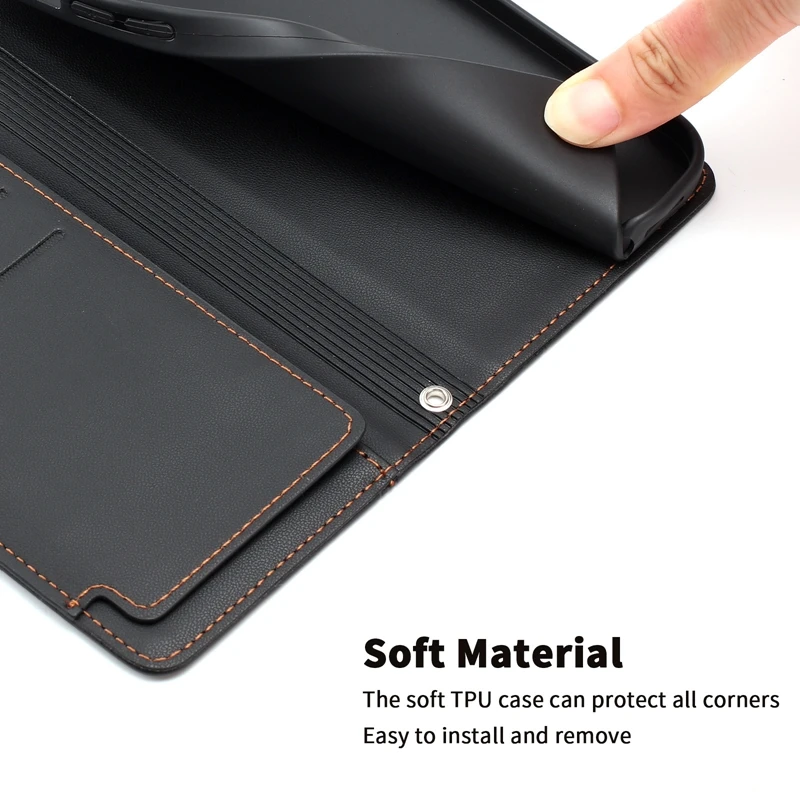 Skórzane etui z klapką do Honor Magic 8 Lite Honor Magic8 Pro Air 7 6 5 Pro Magic 7 Lite 6Lite, wielofunkcyjne etui z portfelem na 9 kart, futerał — zdjęcie produktu 6