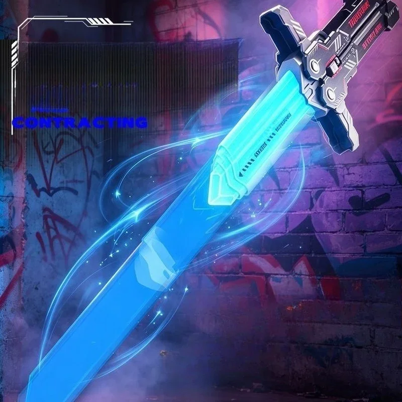 The Same Colorful Butterfly Blade Cool Folding Knife Luminous Telescopic Laser Sword Toy