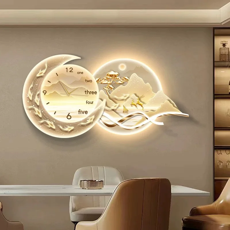 Reloj de pared Premium de estilo nórdico, reloj de pared artístico de lujo grande y silencioso inusual, reloj de pared estético para dormitorio, decoración del hogar
