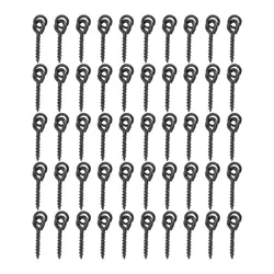 50pcs Carp Fishing Boilie Screw with Solid Ring Bait Tool Chod Rigs Carp Fishing Hair Tackle Accessory