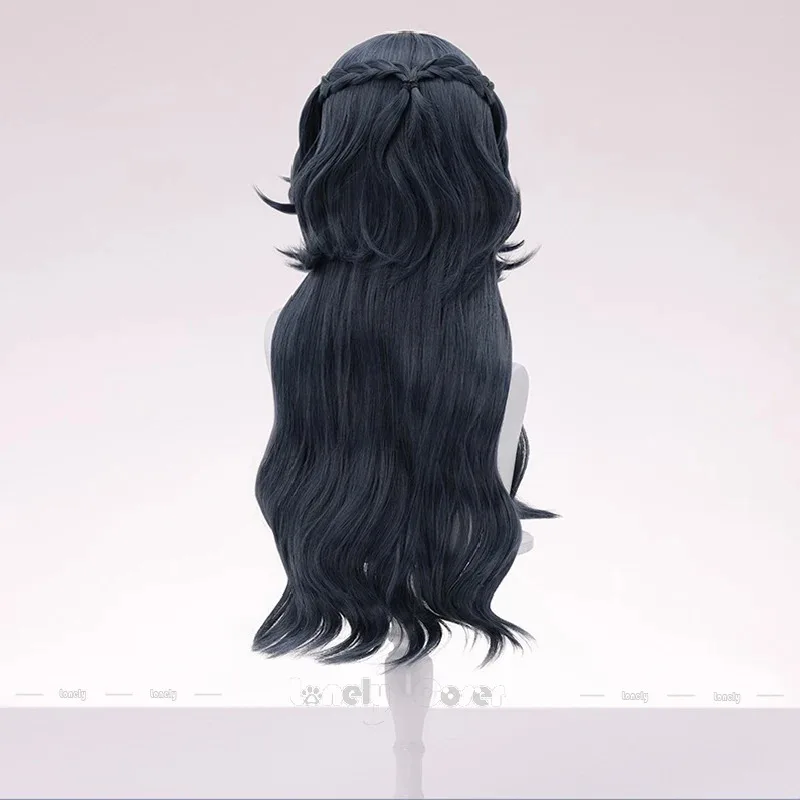 Lili 123Identity V علم النفس شعر مستعار تأثيري حلم الأبدي Ada Mesmer طويل قوي الأزرق متموج خصلات الشعر المستعار للنساء الفتيات حفلة H