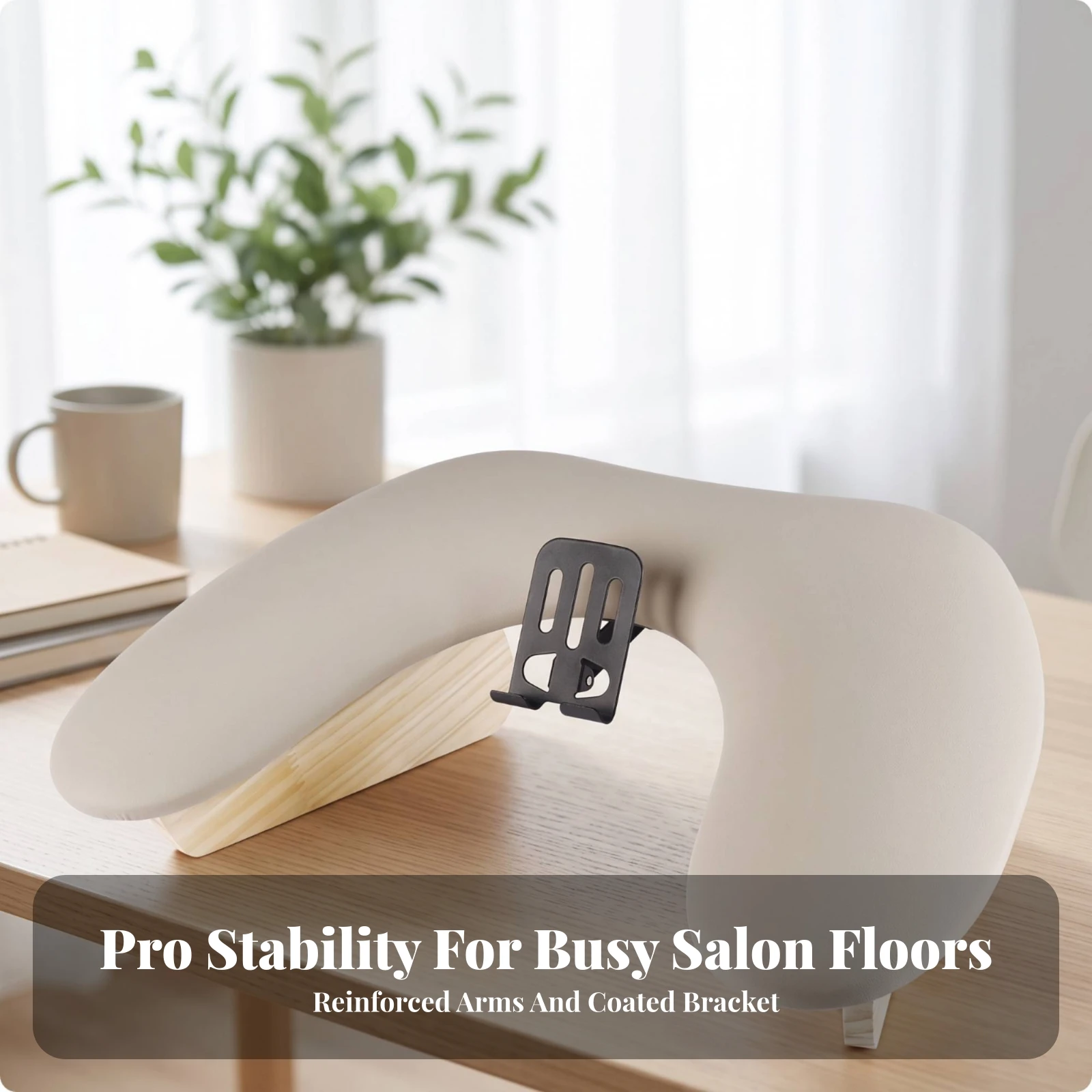 Manicure Hand Rest with Foldable Frame Lightweight U-Shaped Nail Hand Rest U-Shaped Manicure Cushion Space-Saving