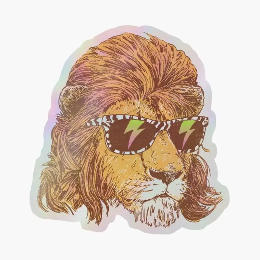 

Голографическая наклейка King Of The 80-х годов для декора ноутбука, спальни, автомобиля, милый мультяшный арт, модный общественный чемодан