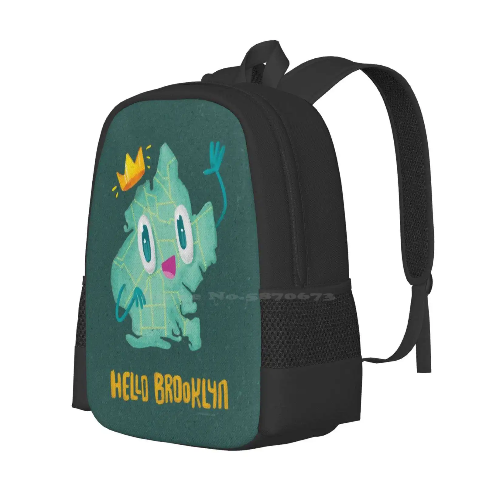 Hello Brooklyn Hot Sale Schoolbag Backpack Fashion Bags Nyc New York City Kings County Maps Hello Brooklyn