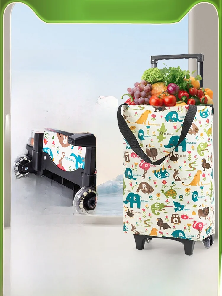 ポータブル折りたたみショッピングカート野菜購入用小型トロリー積み重ね可能な高齢者用トレーラー家庭用必需品小型手押し車