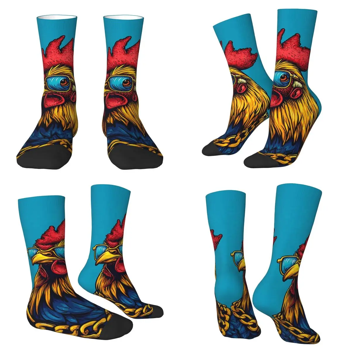 

Retro Rooster Print Socks Harajuku Super Soft Stockings All Season Long Socks Accessories for Unisex Christmas Gifts
