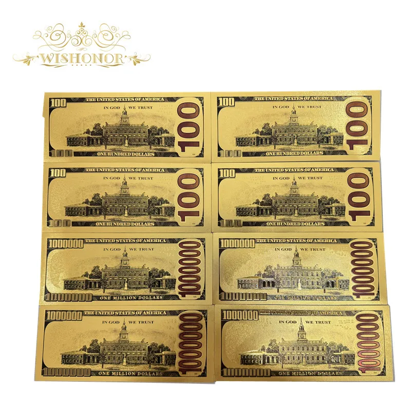 Nice 10pcs/lot America Kobe silver Banknotes 100 Dollar Banknotes in 24k Gold Plated Fake Money Gold Plated Business Gift