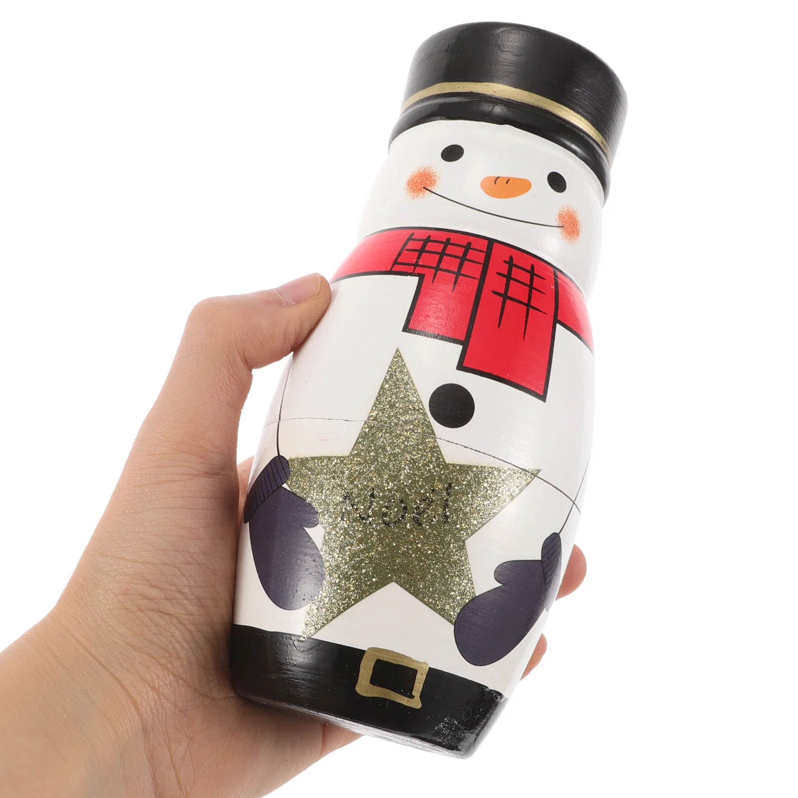 カラフルな雪だるまの入れ子式ロシアのマトリョーシカ、装飾、収納、ジュエリー、キャンディー、クリスマス、誕生日プレゼントに