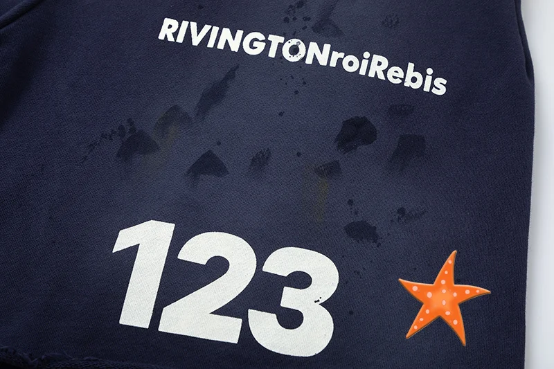 Summer RRR123 Shorts Vintage Letter Loose Casual Rolled Hem Draw Rope Sports Shorts Men's Quarter Pants Men Women's Clothing