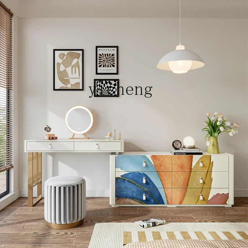 cream wind chest dresser integrated light luxury bedroom modern simple makeup table