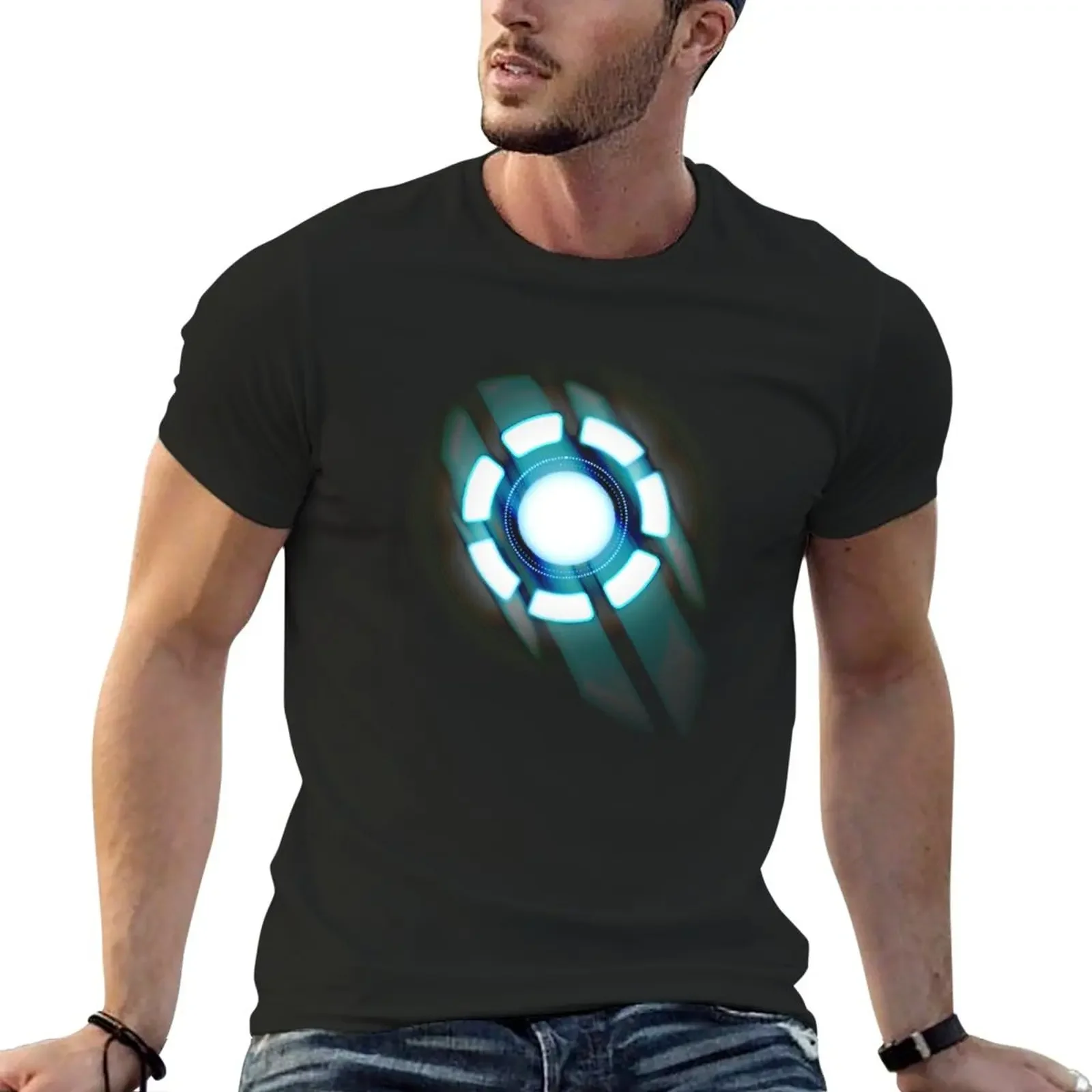 Vintage customs design your own workout shirts for men Arc Reactor . Design Essential . T-Shirt Short sleeve tee sports fans