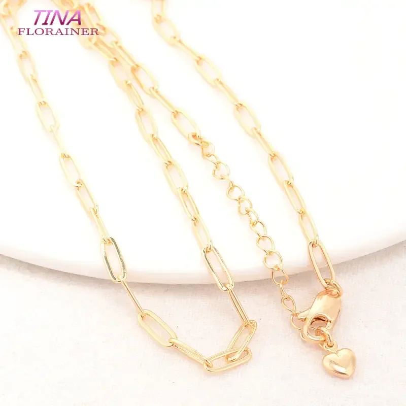 Full Length 42CM 14K Gold Color Brass Necklaces Finished Chains Jewelry Making Supplies Diy Findings Accessories