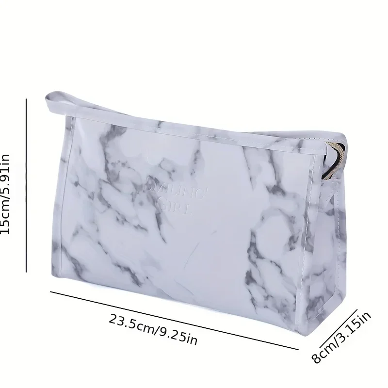 Marble PU Makeup Bag Travel Portable Portable Hand Wash Bag Large Capacity Makeup Storage Bag