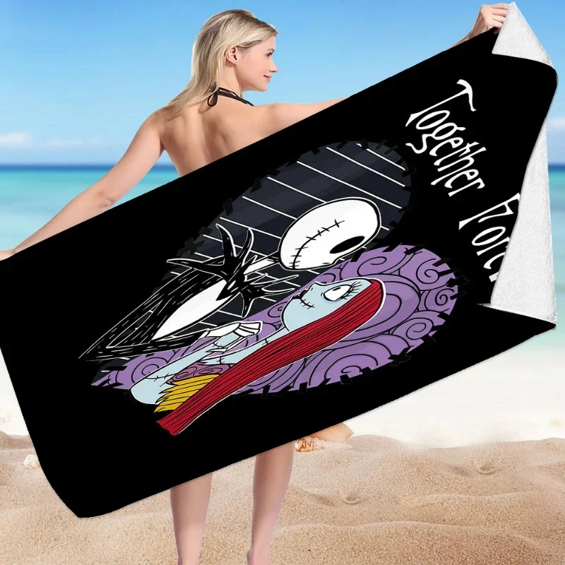 The Nightmare Before Christmas telo mare Cartoon Jack Skellington asciugamani estivi asciugamano da bagno asciugamani da bagno ad asciugatura rapida