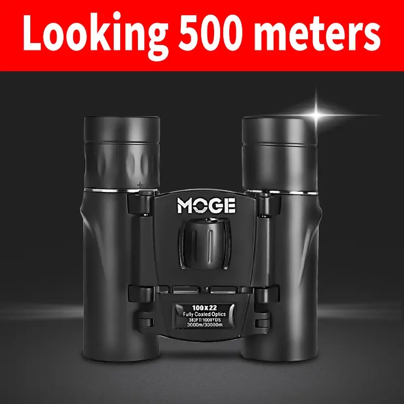 Moge100x22 Binocular High Power HD Telescope, Viagem Portátil, 40x22, Telescópio de Bolso para Caça, Ao Ar Livre, Camping, Viagem