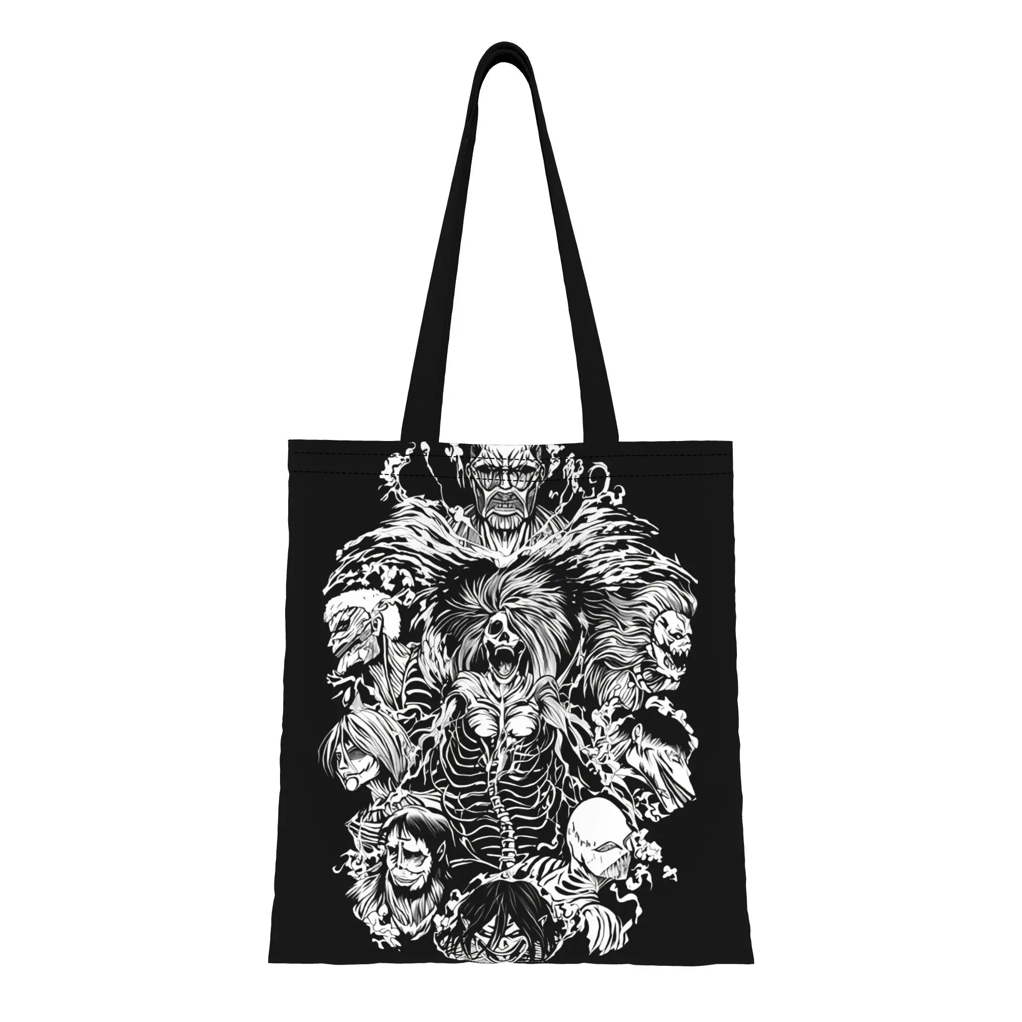 

aAttack-on-Titan The Nine Giants Canvas Woman Tote Bag for Shopping Travel Outdoor Heavy Duty Shoulder Handbag
