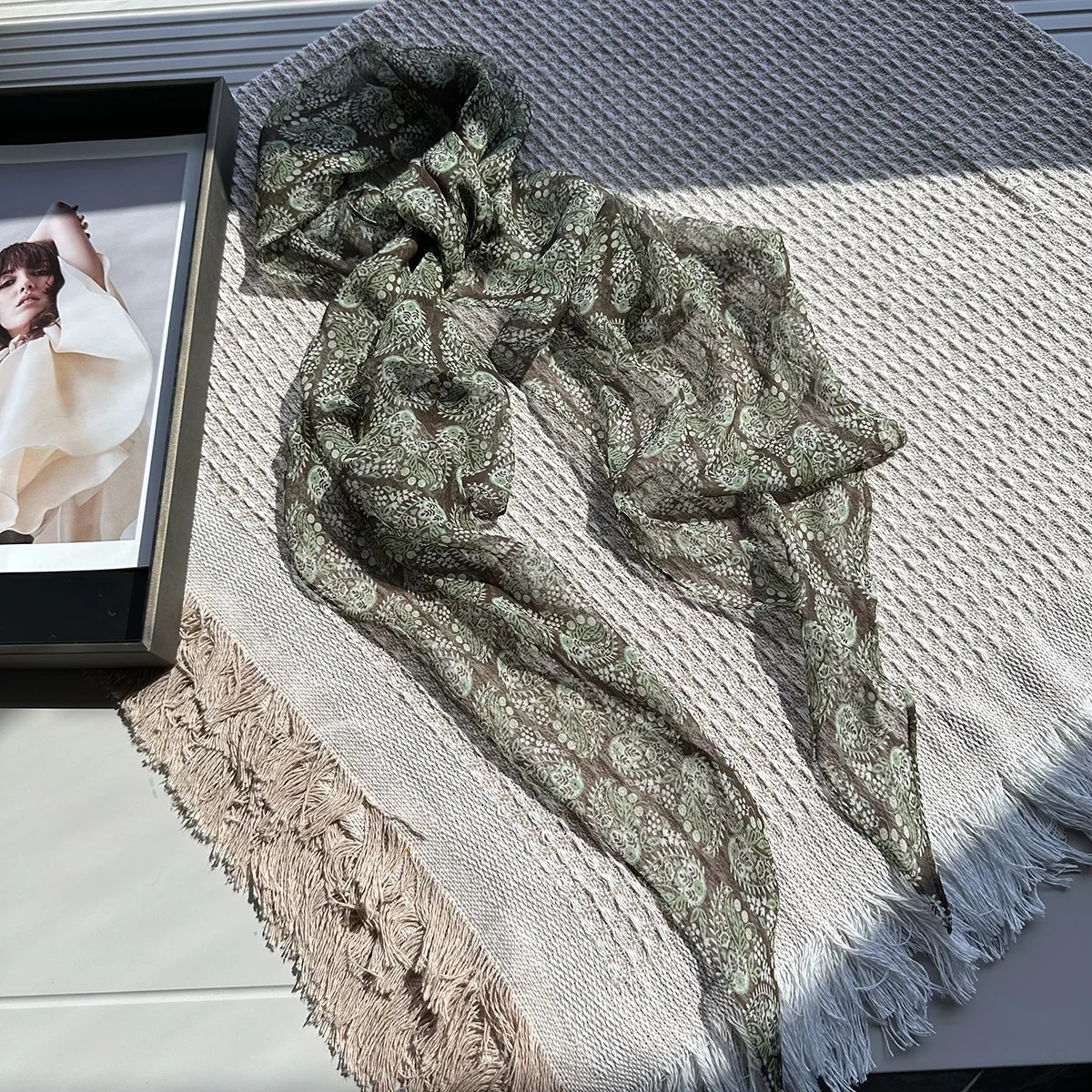 Spring Versatile Neck Silk George Fabric Scarf 100% Mulberry Silk Scarf---size180x26cm