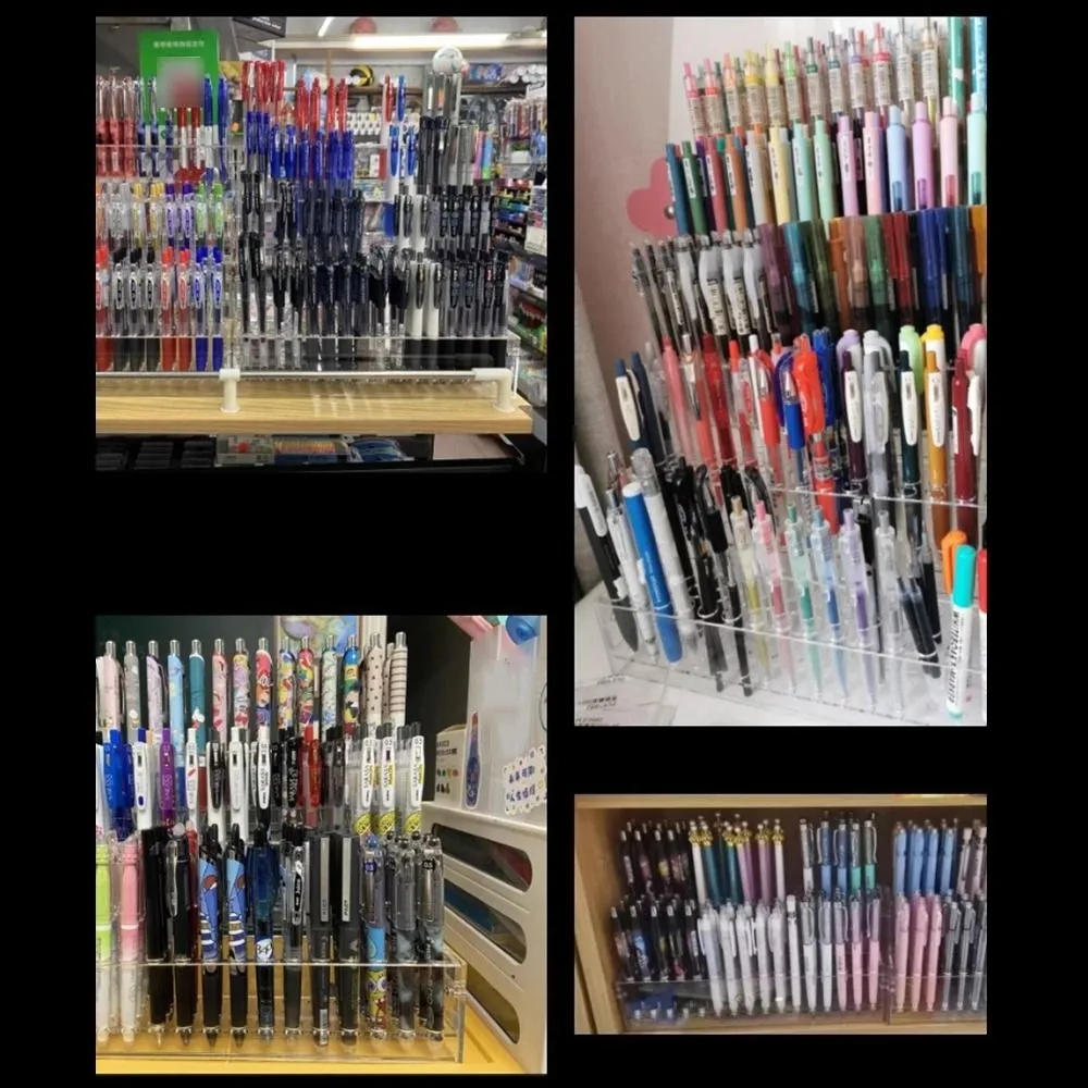

1/2/3/4 Layer Mark Pen Holder Acrylic Ladder Type Stationery Display Shelf Durable Creative Makeup Brush Holder Student