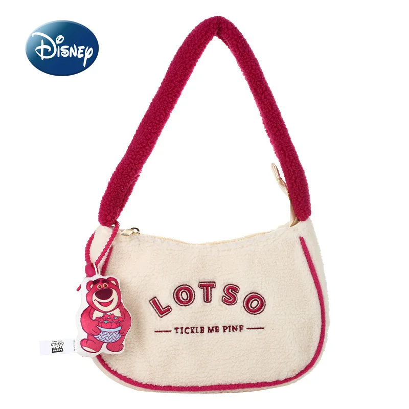 Disney Strawberry Bear New Women's Handbag Luxury Brand Original Mini Women's Shoulder Bag Cartoon Girls' Handbag High Quality