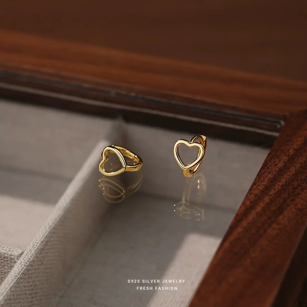 Wärme-Creolen aus 925er-Sterlingsilber, Temperament, schlicht, eingelegt, für Damen, Hochzeit, Schmuckzubehör – Detail 4