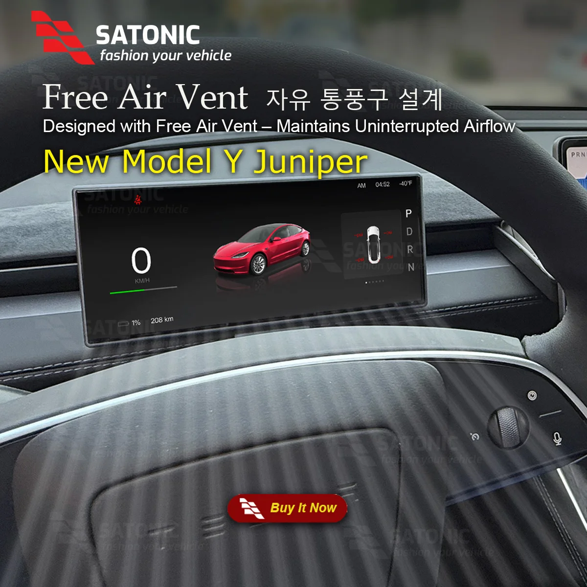 SATONIC V3 Schalthebel für Tesla Neues Model Y Juniper YL OEM-Stil Plug & Play | Reibungslose Park- und Fahrsteuerung – Detail 27