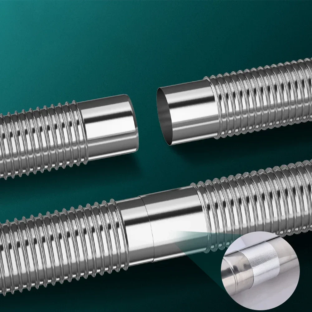 Elbow Pipe Chimney Liner Bend Multi Flue Stove Pipe Stretching Flexible Hose Stainless Steel Heater Exhaust Tube Connector