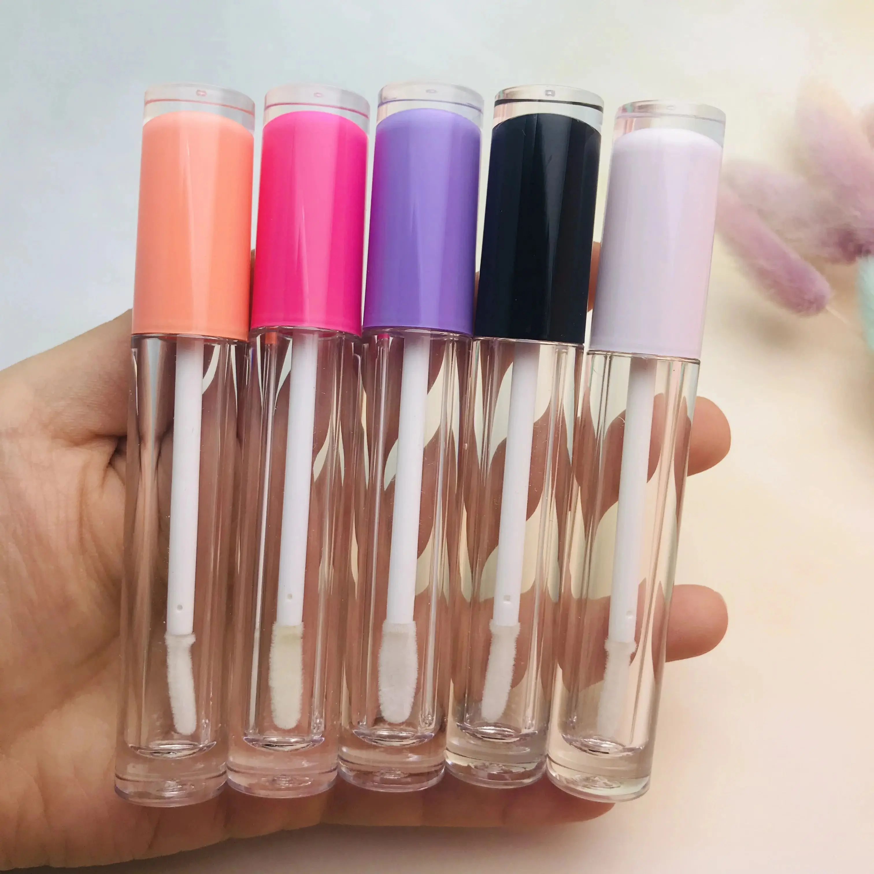 Wholesale 5ML Empty Lip gloss tubes Lip Glaze Bottle Waterproof Transparent DIY Lip Balm Cosmetic Packing Containers