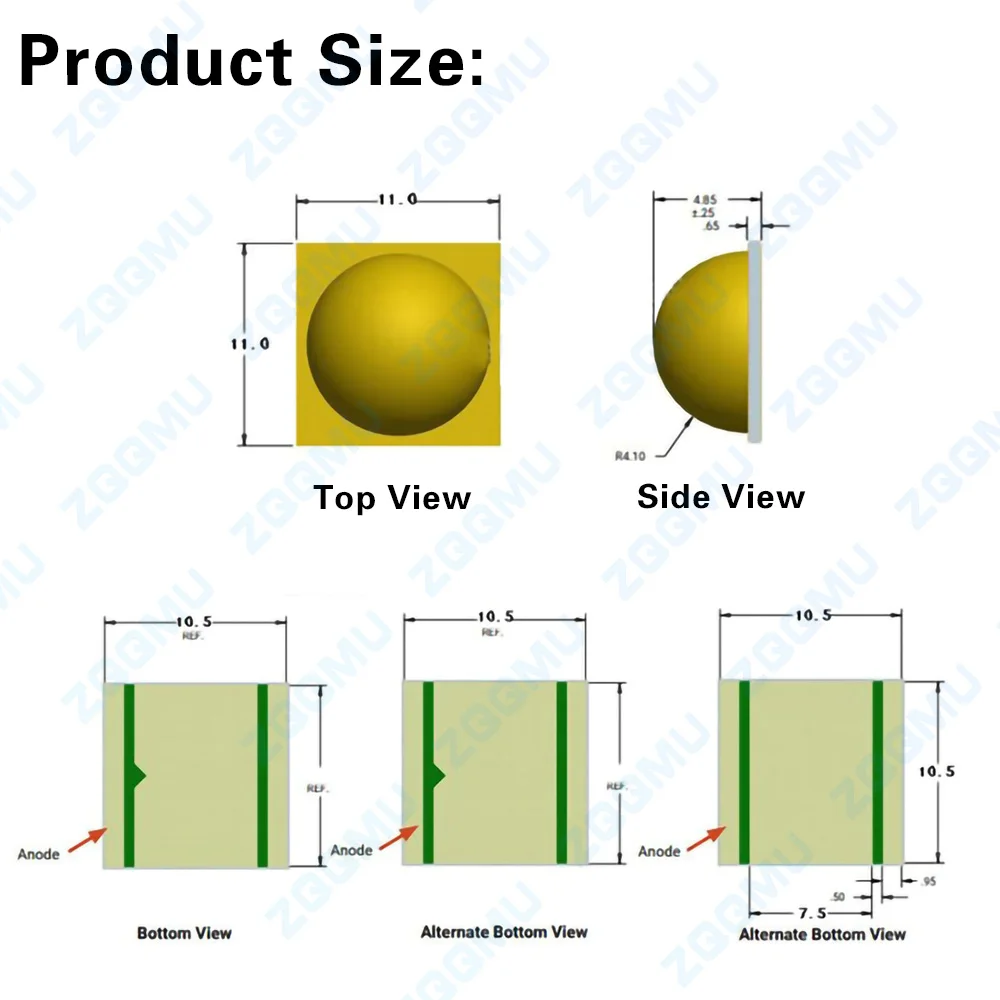 72W LED High Power Chip SMD 24A 12A 3A Ceramic Base DC 3V 6V 24V 110MM Lamp Bead for Flashlight Headlight Searchlight 6000K