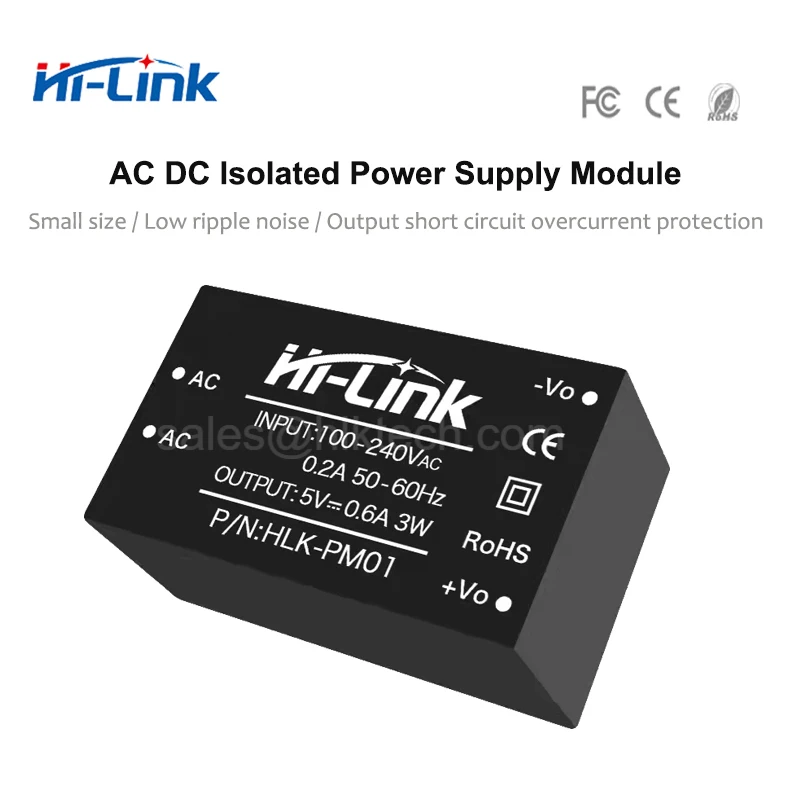 Free shipping 2pcs/lot AC-DC 220V to 5V 600mA mini power supply module IOT smart home HLK-PM01