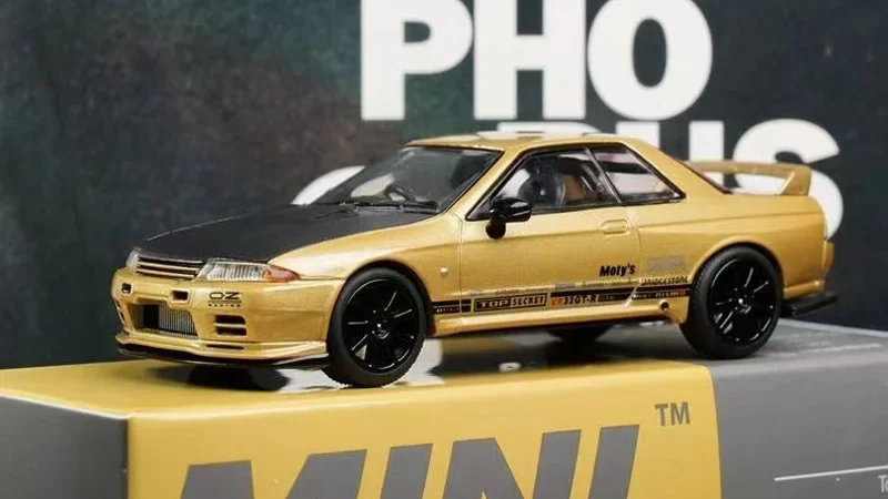 

МОДЕЛИ TSM MINIGT # 431 1:64 Nissan Skyline GTR VR32 Золотая литая под давлением модель гоночного автомобиля детские игрушки в подарок