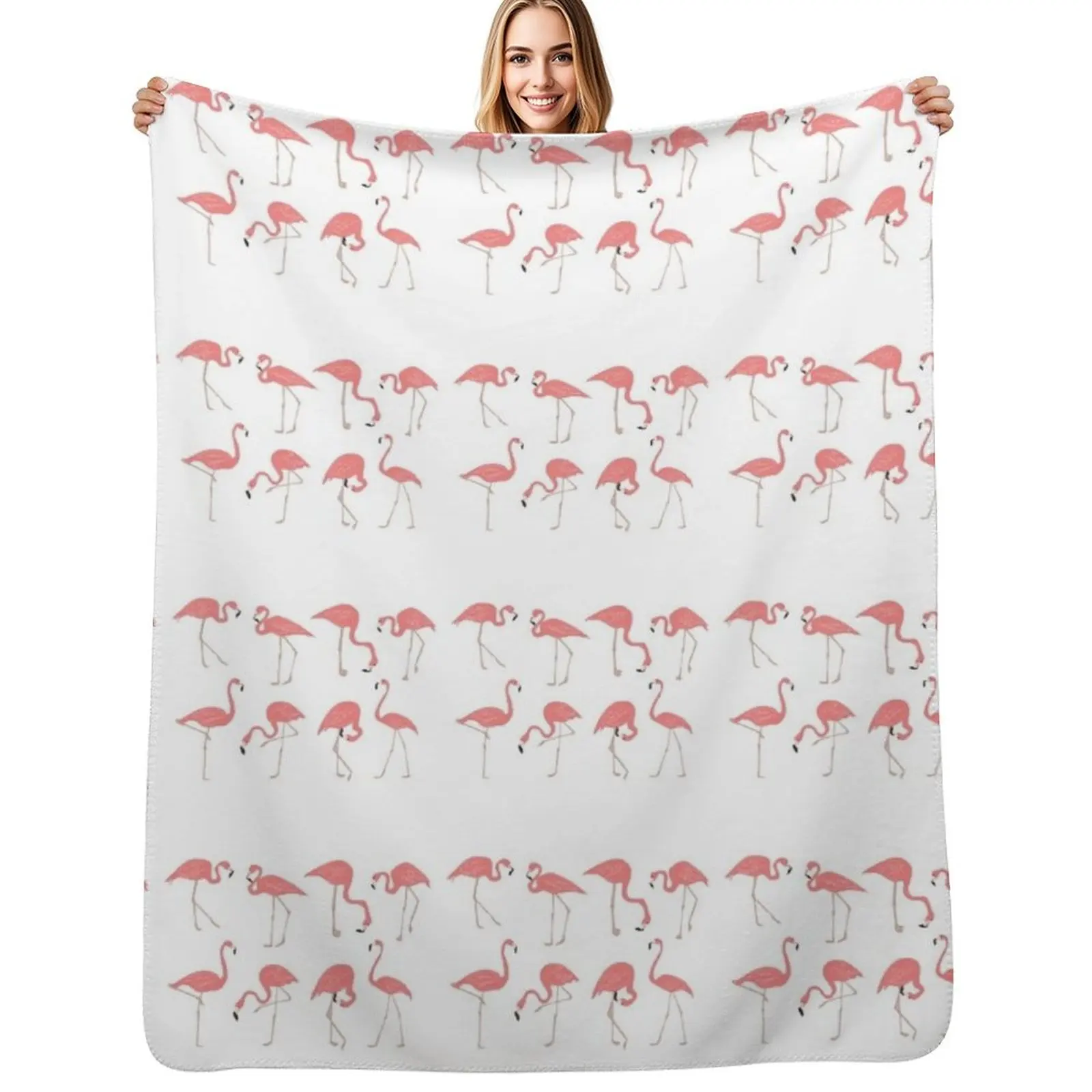 

FLAMINGO LOVE - LOVE WITH FLAMINGO Throw Blanket Multi Use Warm Blanket for Living Room Bedroom