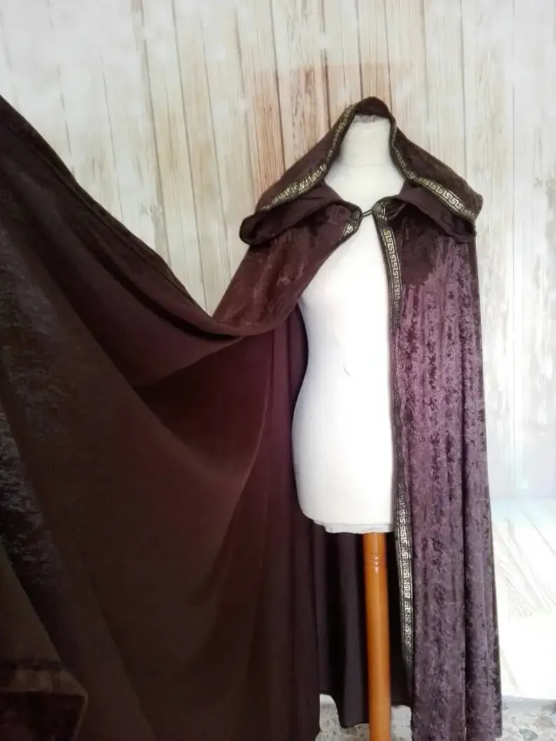 Cape en velours elfe pour cosplay, manteau de chenille, capelet Santa Everak, cape à capuche pour mariage, 550 wrap