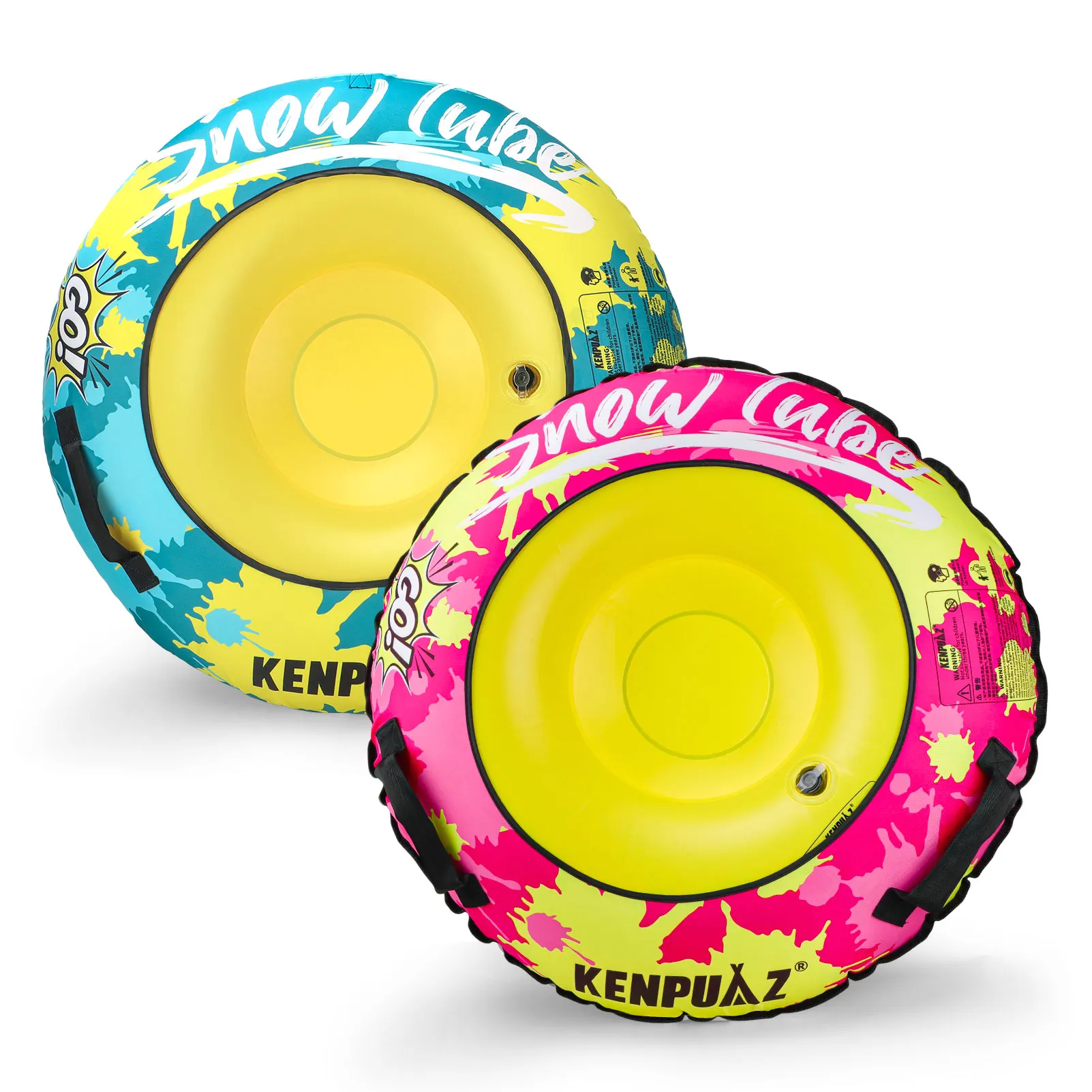 Kenpuaz ترقية جديدة نفخ سلامة أنبوب الثلج الدائرية الشتاء مقاوم للماء رشاقته بولي كلوريد الفينيل أكسفورد غطاء من القماش مقبض القطن اللؤلؤ #3