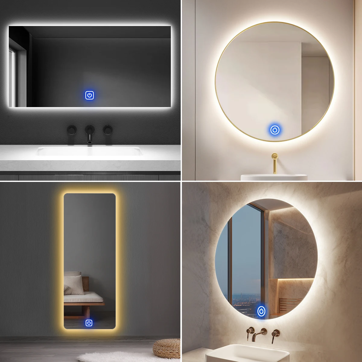 Touch Switch Makeup Mirror Light Dimmable 12V COB LED Strip Lights Bedroom Bathroom Dressing Table Background Lighting LED Tape