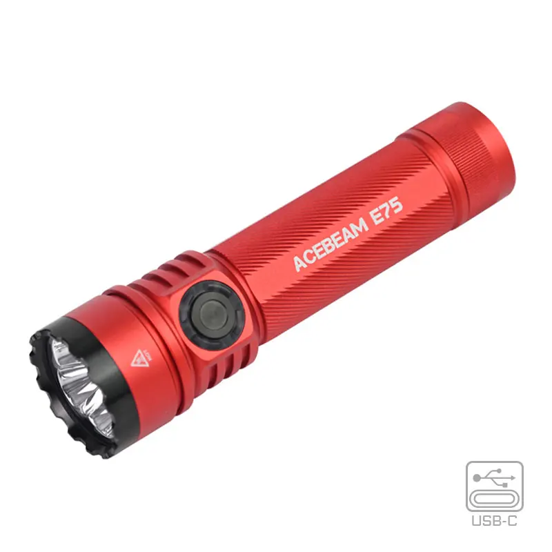 ACEBEAM E75 クアッドコア LED 懐中電灯 USB C 充電式トーチ 21700